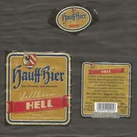 Bieretikett: Hauff Bier – Hell