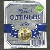 Bieretikett: Original Oettinger Pils 0,33