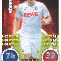1. FC Köln Topps Match Attax Trading Card 2016 Frederik Sörensen Nr.186