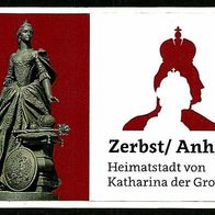 Aufkleber (Format 9cm x 6 cm) Zerbst/ Anhalt - Heimatstadt von Katharina der Großen