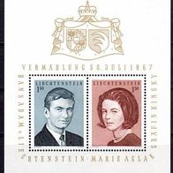 Liechtenstein 1967 Mi. 478-479 Block 7 * * Postfrisch (pü0789)