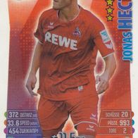 1. FC Köln Topps Match Attax Trading Card 2015 Jonas Hector 447 Plastikkarte RAR