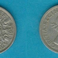 Großbritannien 2 Shillings 1956