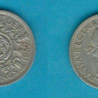 Großbritannien 2 Shillings 1957