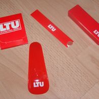 4 Teile LTU - Zahnbürste/ Schuhanzieher/ Nähzeug/ Nagelfeile