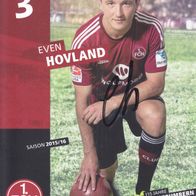 1. FC Nürnberg Autogrammkarte 2015 Even Hovland