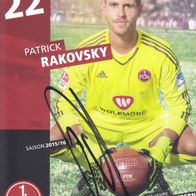 1. FC Nürnberg Autogrammkarte 2015 Patrick Rakovsky