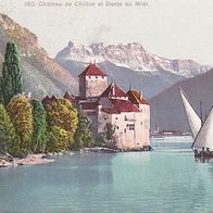 AK Schweiz - Château de Chillon et Dents du Midi - 1909 (3860)