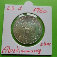 Österreich 1960 25 Schilling Silber Voksabstimmung Kärnten