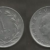 Münze Türkei: 1 Lira 1972
