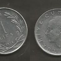 Münze Türkei: 1 Lira 1978