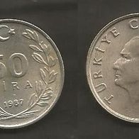 Münze Türkei: 50 Lira 1987