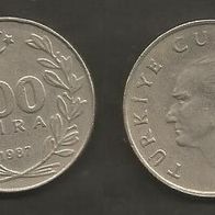 Münze Türkei: 100 Lira 1987