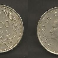 Münze Türkei: 1000 Lira 1993