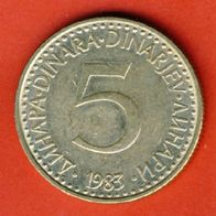 Jugoslawien 5 Dinara 1983