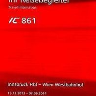 Reisebegleiter Reiseplan ÖBB Intercity IC 861 Innsbruck - Wien 13-14 Österreich