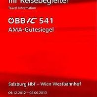 Reisebegleiter Reiseplan ÖBB Intercity IC 541 Salzburg - Wien 12-13 Österreich