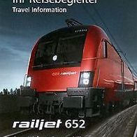 Reisebegleiter Reiseplan ÖBB RJ 652 Graz -Wien-Meidling 13-14 Österreich railjet