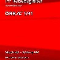 Reisebegleiter Reiseplan ÖBB Intercity IC 591 Villach - Salzburg Hbf 12-13 Bahn
