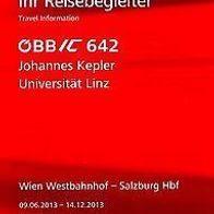 Reisebegleiter Reiseplan ÖBB Intercity IC 642 Wien - Salzburg Hbf 2013 Kepler