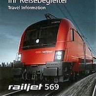 Reisebegleiter Reiseplan ÖBB RJ 569 Bregenz - Wien West 2013 Österreich railjet