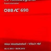 Reisebegleiter Reiseplan ÖBB Intercity IC 690 Wien Westbahnhof - Villach 12-13