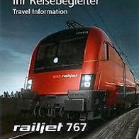 Reisebegleiter Reiseplan ÖBB RJ 767 Salzburg - Wien West 2013 Österreich railjet