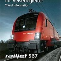 Reisebegleiter Reiseplan ÖBB RJ 567 Bregenz - Wien West Bahnhof 2013 Vorarlberg