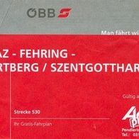 Fahrplan ÖBB 2001 Strecke 530 Graz Hbf - Fehring - Hartberg - Szentgotthard Zug