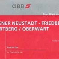 Fahrplan ÖBB 2001 Wiener Neustadt-Friedberg- Hartberg - Oberwart Strecke 520 Wr.