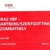 Fahrplan ÖBB 2002 Strecke 530 Graz Hbf - Fehring - Hartberg - Szentgotthard Zug