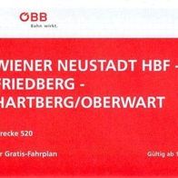 Fahrplan ÖBB 2002 Wiener Neustadt-Friedberg- Hartberg - Oberwart Strecke 520 Wr.