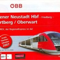 Fahrplan ÖBB 2006 Wiener Neustadt-Friedberg- Hartberg - Oberwart Strecke 520 Wr.