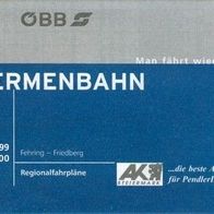 Fahrplan ÖBB Thermenbahn Fehring - Friedberg 1999-2000 Steiermark Österreich Zug