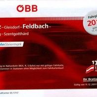 Fahrplan ÖBB 2011 Strecke 530 Graz Hbf - Fehring - Hartberg - Szentgotthard Zug