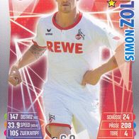 1. FC Köln Topps Trading Match Attax Card 2015 Simon Zoller Nr.195