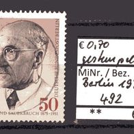 Berlin 1975 100. Geburtstag von Prof. Ferdinand Sauerbruch MiNr. 492 gestempelt -4-