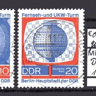 DDR 1969 20 Jahre DDR (III): Eröffnung des Fernsehturms MiNr. 1509 - 1510 gestempelt