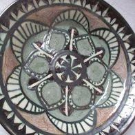 Keramik-Schale, auch als Wandteller, altrosa-mint-metall, Folklore, ethno