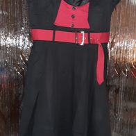 Schönes Damen Kleid Gr.42 M L Rockebilly Schwarz Rot