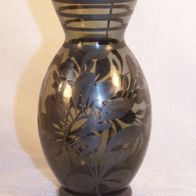 Alte Overlay Murano-Rauchglas-Vase, 50er Jahre