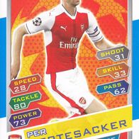 Arsenal London Topps Trading Card Champions League 2016 Per Mertesacker ARS 6