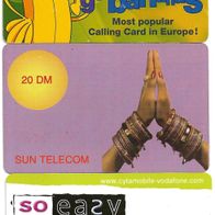 3 verschiedene Prepaid - Telefonkarten , leer , Bananas , Sun Telecom u.a.