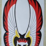 großer Vintage Totenkopf mit Flügel Aufkleber von 1981 UHW Sticker 13cm x 20cm