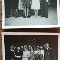 2 uralte Fotos mit Familie von 1940 /2. WK / Deutsches Reich / mit WM-Offizier