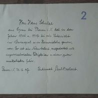 alte Unterrichtsbescheinigung/ Weiterempfehlung/ Dokument v.1947 !!!! handschriflich