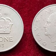 425(1) 1 Krone (Norwegen / Olav V) 1983/ K in ss-vz .... von * * * Berlin-coins * * *