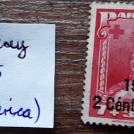 uralte Briefmarke aus Paraguay (Südamerika) von 1945 ! Überdruckt ! Top !