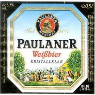 Paulaner Bierflaschen Etiketten - Paulaner Weißbier Kristallklar