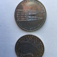 2x 5 DM Gedenkmünzen 1980 - "Kölner Dom" + Walther von der Vogelweide - bankfrisch